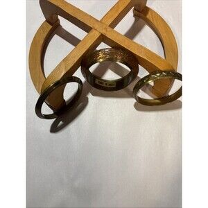 Vintage Lot of 3 India Brass Copper Stacking Bangle Bracelets